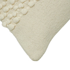 Handwoven Cream Textured Cushion Cover with Raised Bobble Stripes – 45 x 45 cm