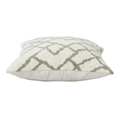 Beige Geometric Jacquard Cotton Cushion Cover – 45x45 cm | Textured Modern Throw Pillow Cover
