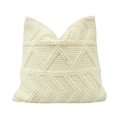 Handmade Geometric Tufted Cotton Cushion Cover – Ivory Cream | 45x45 cm | Boho Textured Throw Pillow Cover