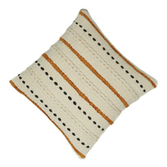 Handwoven Textured Cushion Cover with Geometric Stripes – 45 x 45 cm