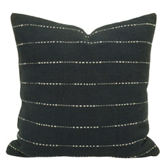 Handwoven Cotton Cushion Cover 45x45 cm | Black & White Striped Woven Throw Pillow Cover | Modern Boho Farmhouse Home Décor | Hidden Zipper | 100% Cotton