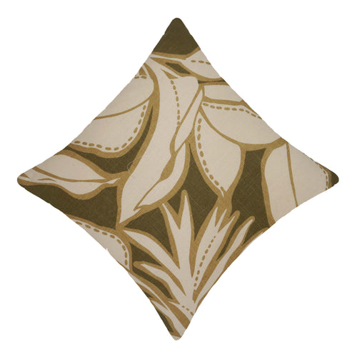 Abstract Botanical Printed Cotton Cushion Cover 45x45 cm | Modern Leaf Design | Decorative Sofa Cushion Cover | Concealed Zip