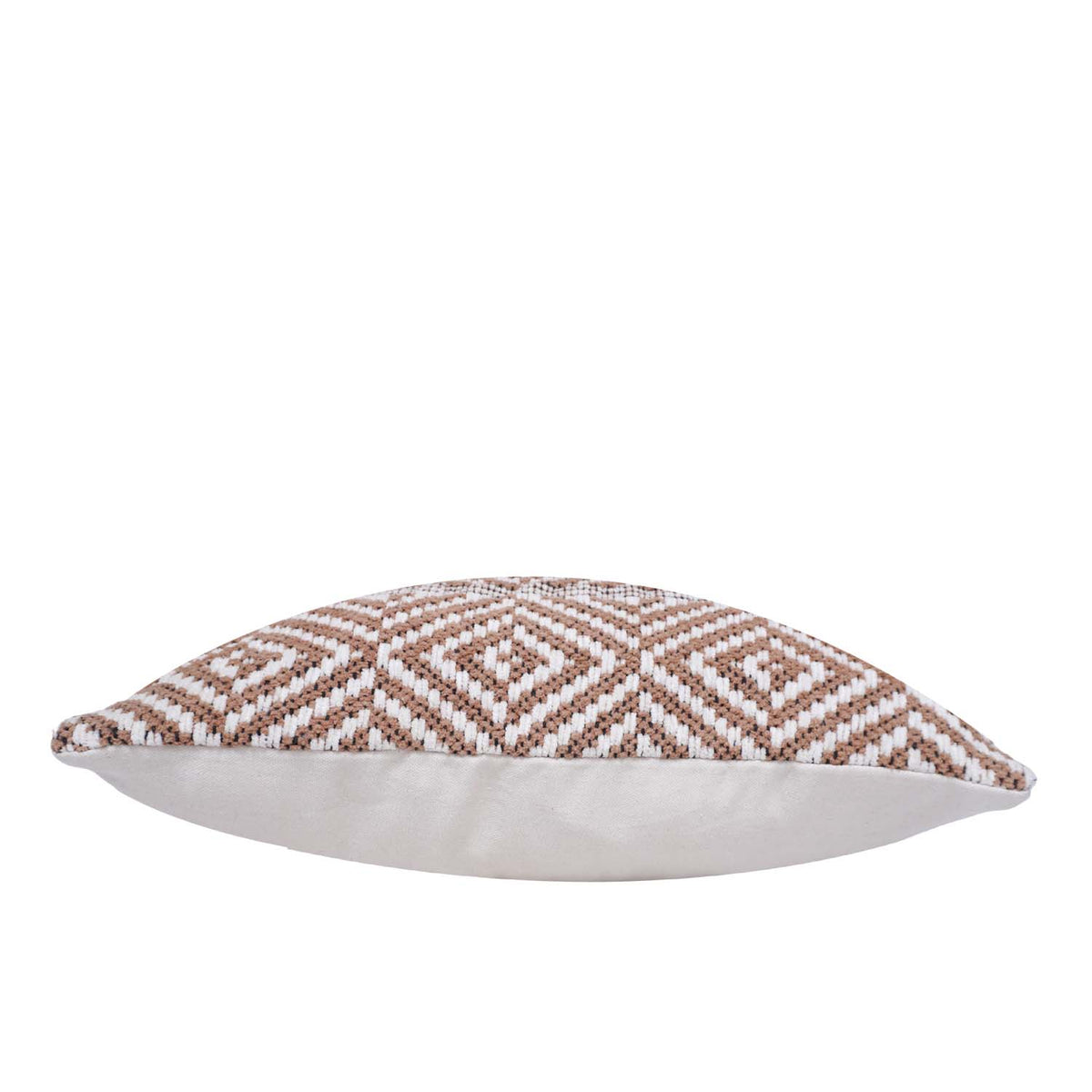 Handwoven Geometric Cotton Cushion Cover 45x45 cm | Boho Tribal Pattern Decorative Throw Pillow Cover | Brown & Ivory - Bulk manufacturer & supplier from Panipat, India