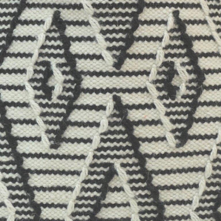 Black & White Geometric Woven Polyester Cushion Cover | 45x45 cm Decorative Throw Pillow Cover - Bulk manufacturer & supplier from Panipat, India