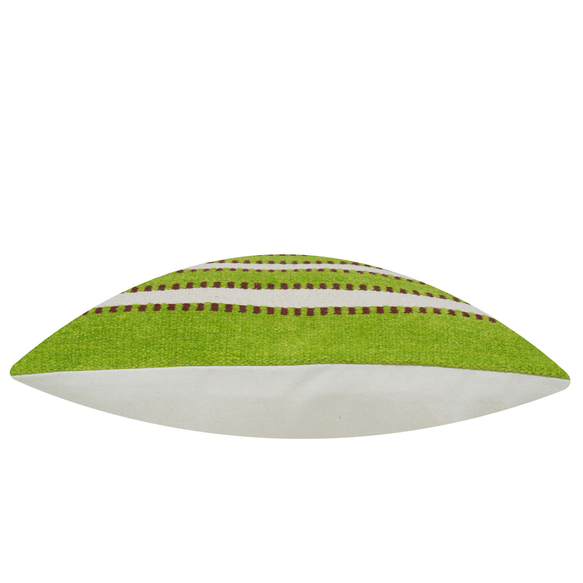 Handwoven Green & Ivory Striped Cushion Cover – 45x45 cm