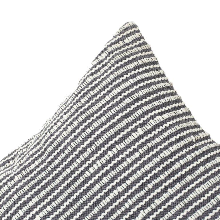 Handwoven Striped Cotton Cushion Cover | Textured Neutral Throw Pillow | Modern Minimalist Home Décor (18x18 Inch) - Bulk manufacturer & supplier from Panipat, India