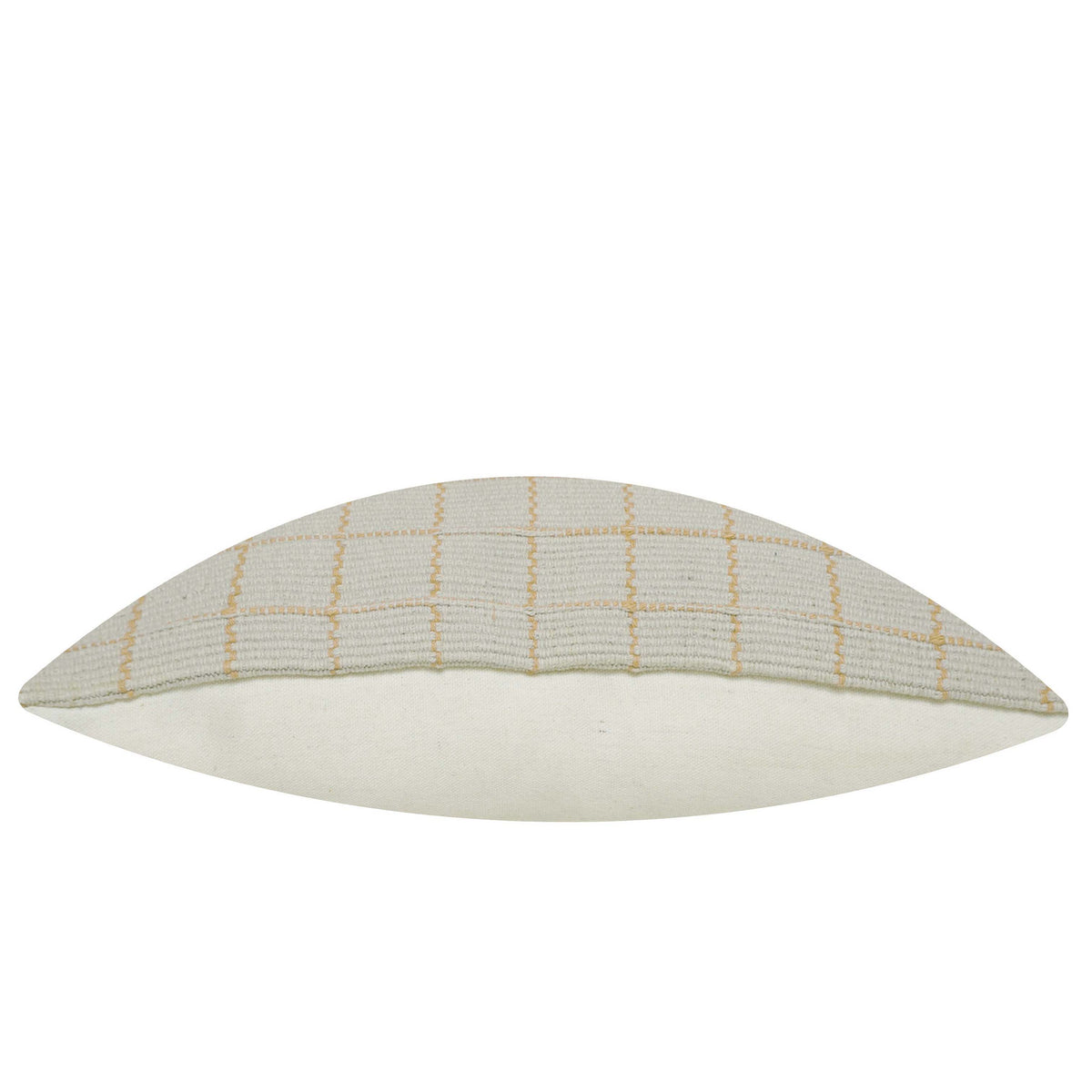 Handwoven Ivory & Yellow Grid Pattern Cushion Cover – 45 x 45 cm