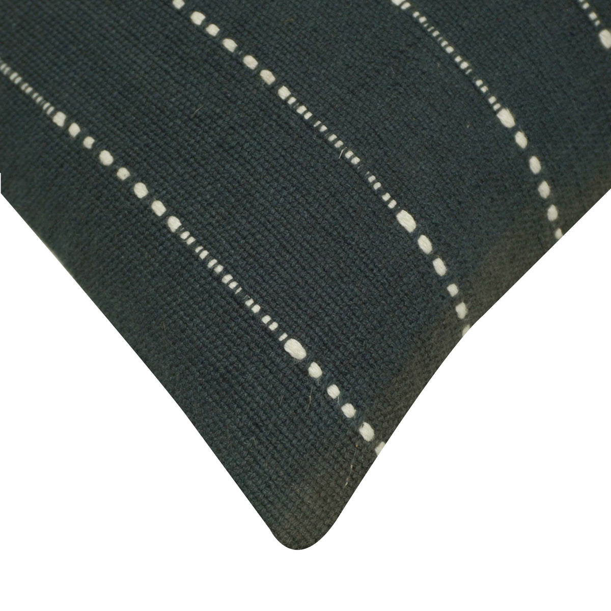 Handwoven Cotton Cushion Cover 45x45 cm | Black & White Striped Woven Throw Pillow Cover | Modern Boho Farmhouse Home Décor | Hidden Zipper | 100% Cotton