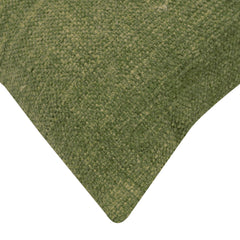 Handwoven Cotton Chenille Cushion Cover – Olive Green with Black Stripes, 45 x 45 cm
