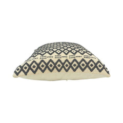 Handmade Black & Ivory Diamond Pattern Cotton Cushion Cover | Woven Boho Throw Pillow Cover 45x45 cm
