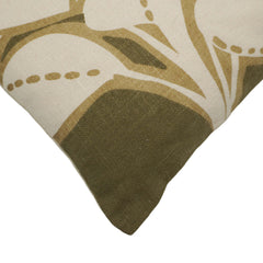 Abstract Botanical Printed Cotton Cushion Cover 45x45 cm | Modern Leaf Design | Decorative Sofa Cushion Cover | Concealed Zip