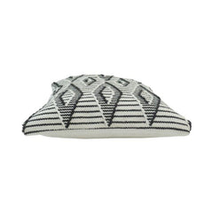 Black & White Geometric Woven Polyester Cushion Cover | 45x45 cm Decorative Throw Pillow Cover
