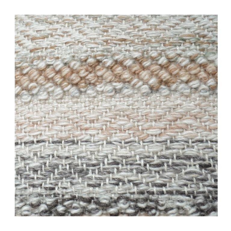 Textured Woven Polyester Cushion Cover 45x45 cm | Neutral Striped Boho Decorative Pillow Cover | Modern Sofa & Bed Accent - Bulk manufacturer & supplier from Panipat, India
