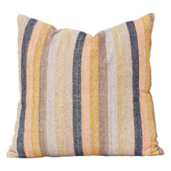 Earth-Tone Multicolor Striped Handwoven Cotton Cushion Cover 45x45 cm