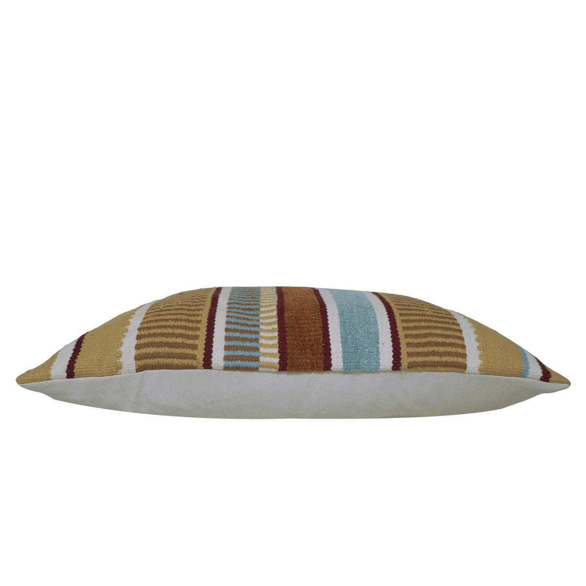 Handwoven Cotton Cushion Cover – Multicolor Textured Striped Design, 35 x 50 cm
