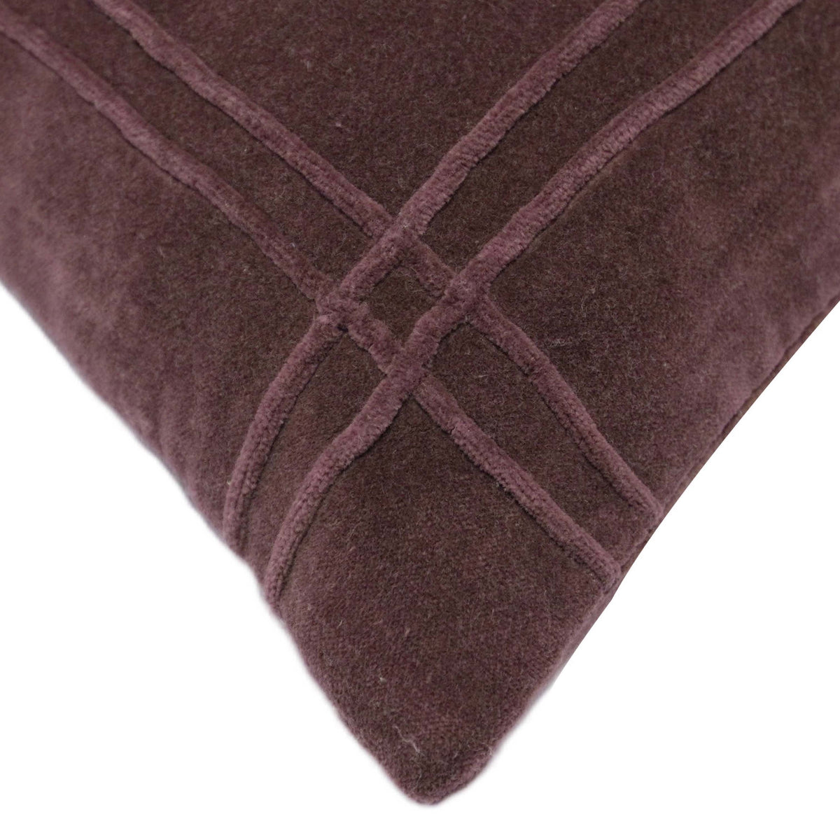 Brown Velvet Cushion Cover 45x45 cm – Handcrafted Textured Line Design