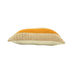 Handwoven Mustard Stripe Cotton Cushion Cover | 45x45 cm Decorative Throw Pillow Cover
