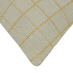 Handwoven Ivory & Yellow Grid Pattern Cushion Cover – 45 x 45 cm