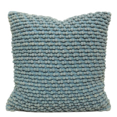Handwoven Textured Cotton & Polyester Cushion Cover – Light Blue, 45 x 45 cm