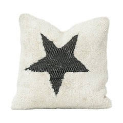 Tufted Cotton Cushion Cover with Bold Star Design | 45x45 cm | Textured Handmade Pillow Cover