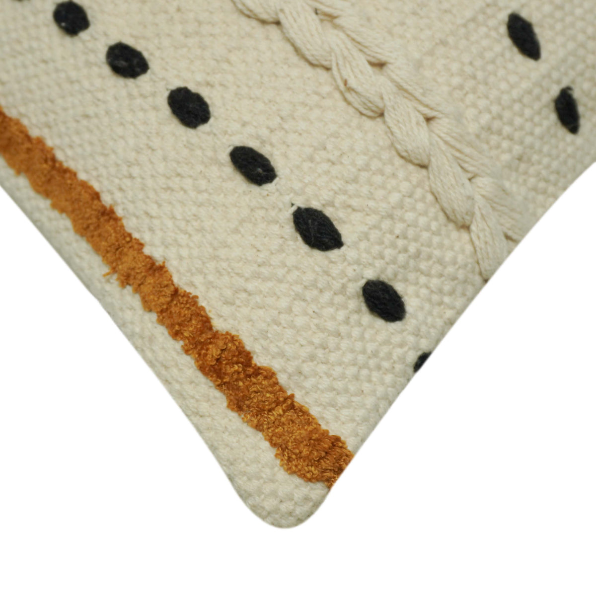 Handwoven Textured Cushion Cover with Geometric Stripes – 45 x 45 cm