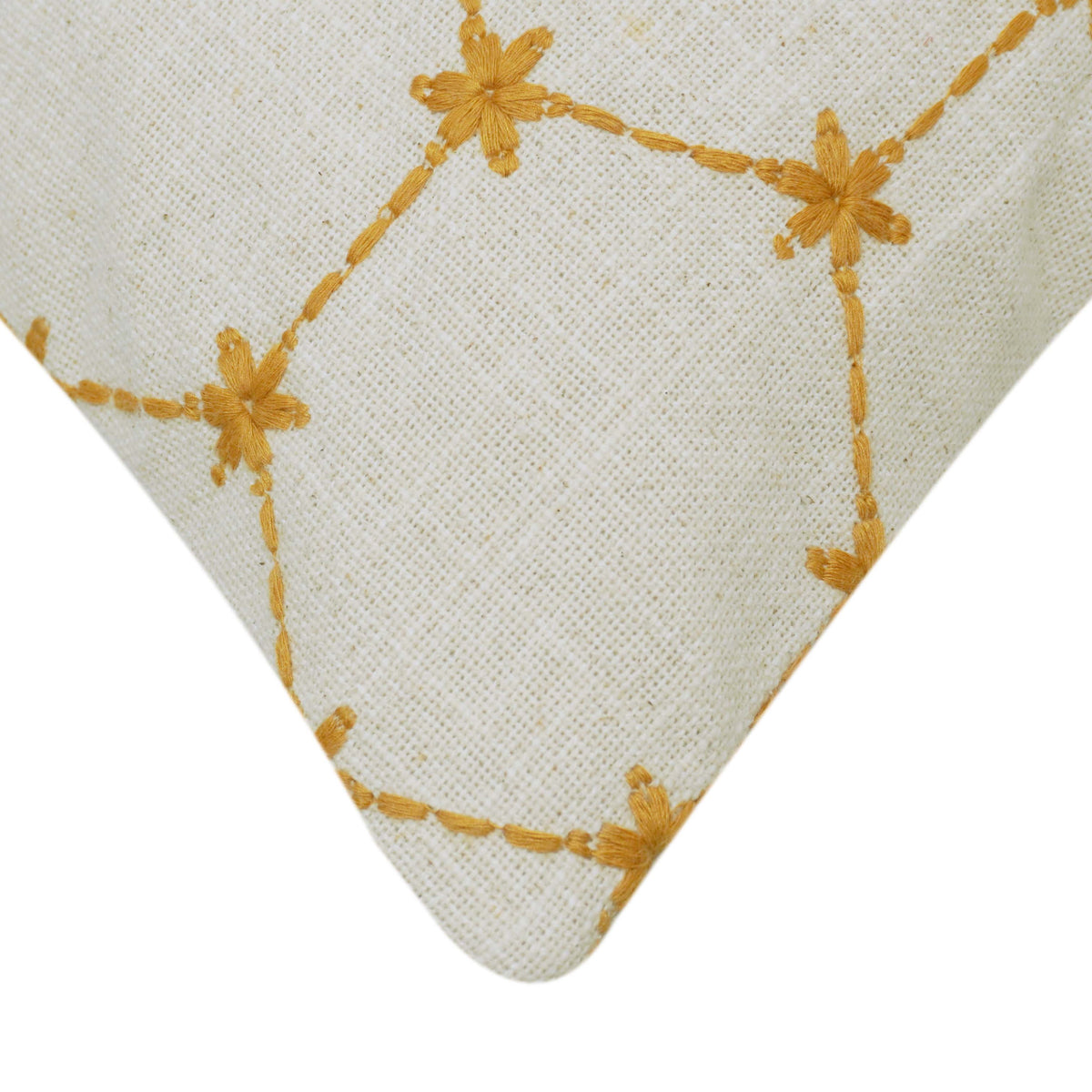 Golden Geometric Embroidered Cushion Cover – 45 x 45 cm