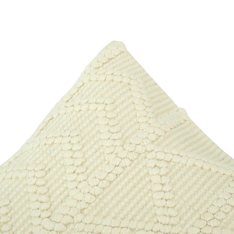 Handmade Geometric Tufted Cotton Cushion Cover – Ivory Cream | 45x45 cm | Boho Textured Throw Pillow Cover - Bulk manufacturer & supplier from Panipat, India