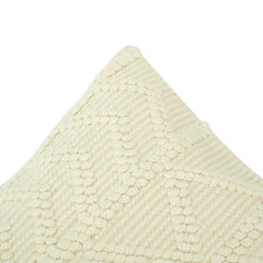 Handmade Geometric Tufted Cotton Cushion Cover – Ivory Cream | 45x45 cm | Boho Textured Throw Pillow Cover