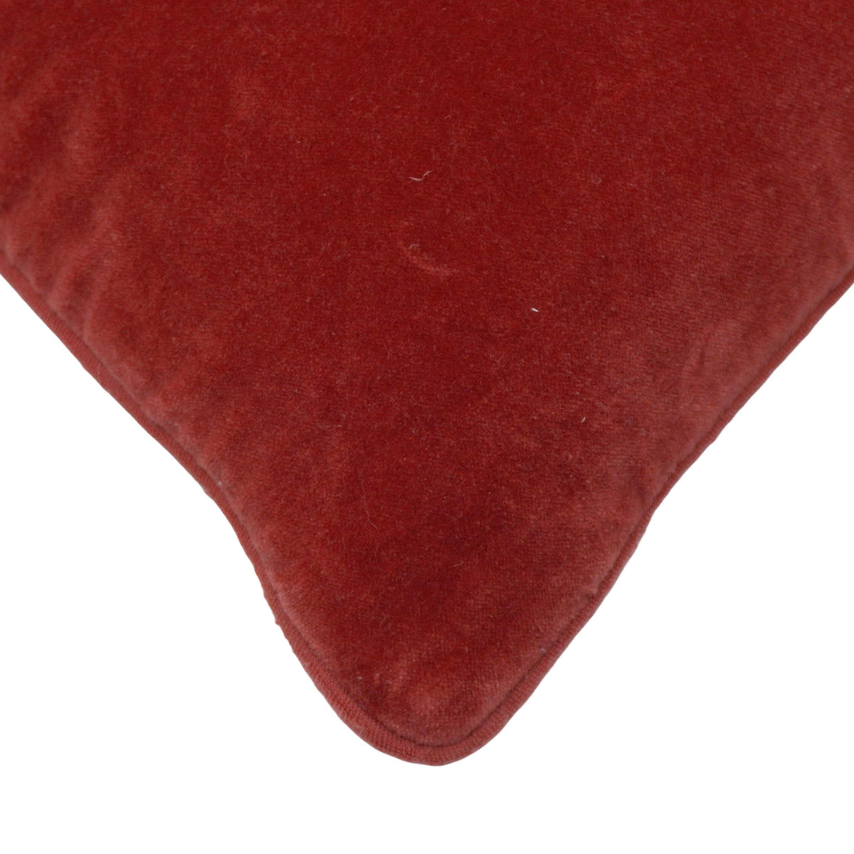 Rust Cotton Velvet Embroidered Cushion Cover 45x45 cm | Floral Embroidery Decorative Throw Pillow Cover | Hidden Zipper | Sofa & Bed Accent Cushion - Bulk manufacturer & supplier from Panipat, India