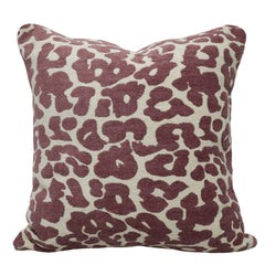 Mauve & Ivory Abstract Animal Jacquard Cotton Cushion Cover 45x45 cm