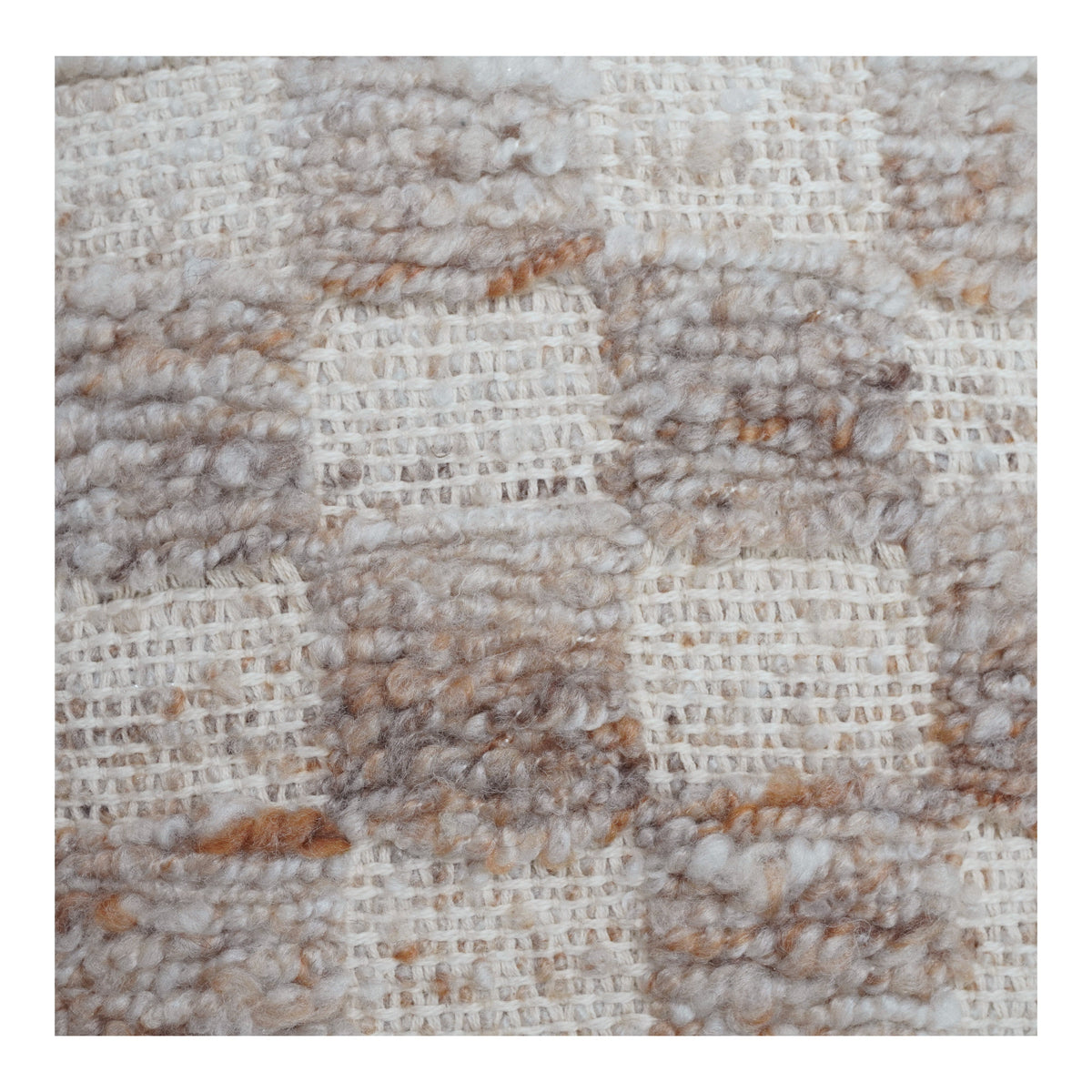 Textured Wool Cotton Cushion Cover | Abstract Floral Design | Neutral Boho Throw Pillow Cover 18x18 Inch - Bulk manufacturer & supplier from Panipat, India