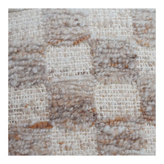 Textured Wool Cotton Cushion Cover | Abstract Floral Design | Neutral Boho Throw Pillow Cover 18x18 Inch
