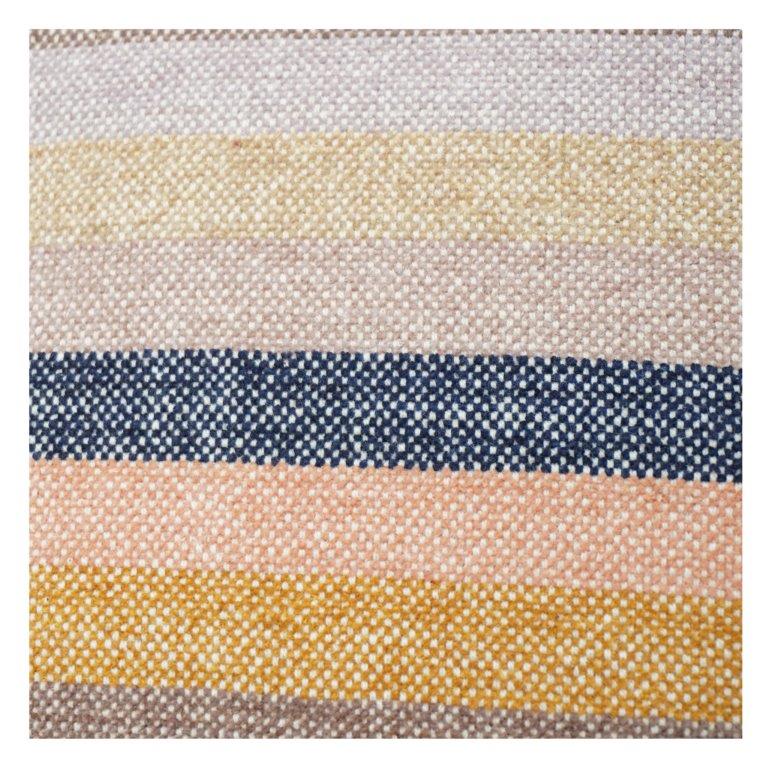Handmade Striped Cotton Cushion Cover 45x45 cm | Woven Multi-Color Boho Pillow Case | Modern Neutral Decor Cushion