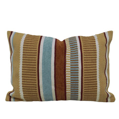 Handwoven Cotton Cushion Cover – Multicolor Textured Striped Design, 35 x 50 cm