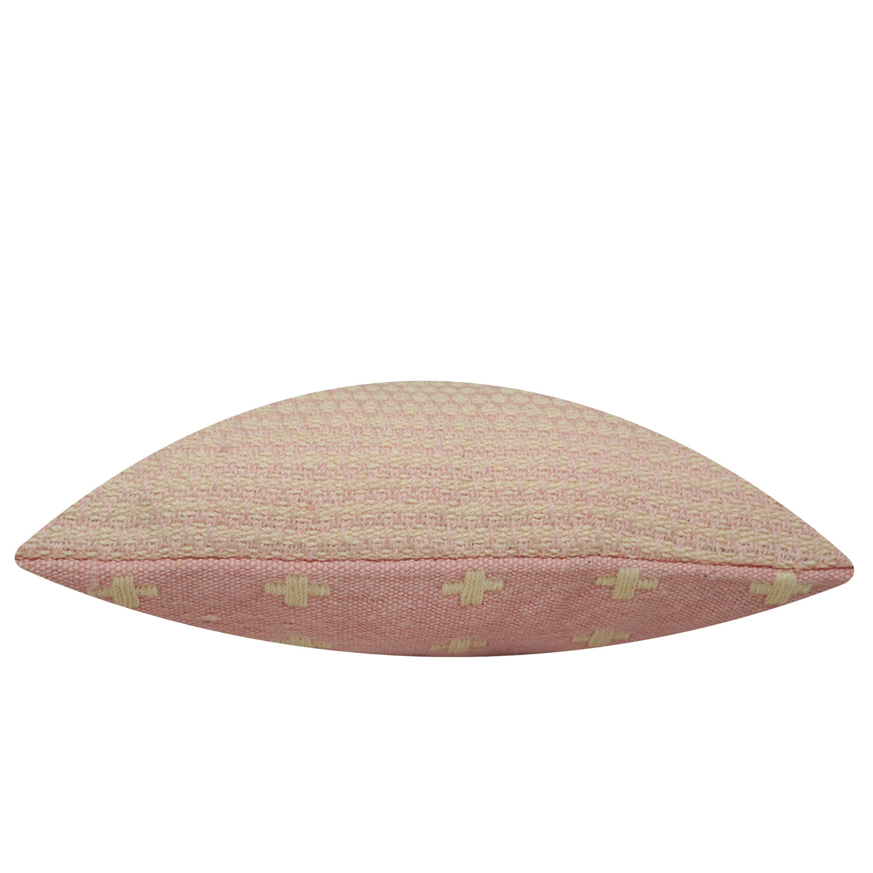 Handwoven Cotton Cushion Cover 45x45 cm | Textured Woven Throw Pillow Cover | Soft Cotton Decorative Cushion Cover with Concealed Zipper | Beige/Natural