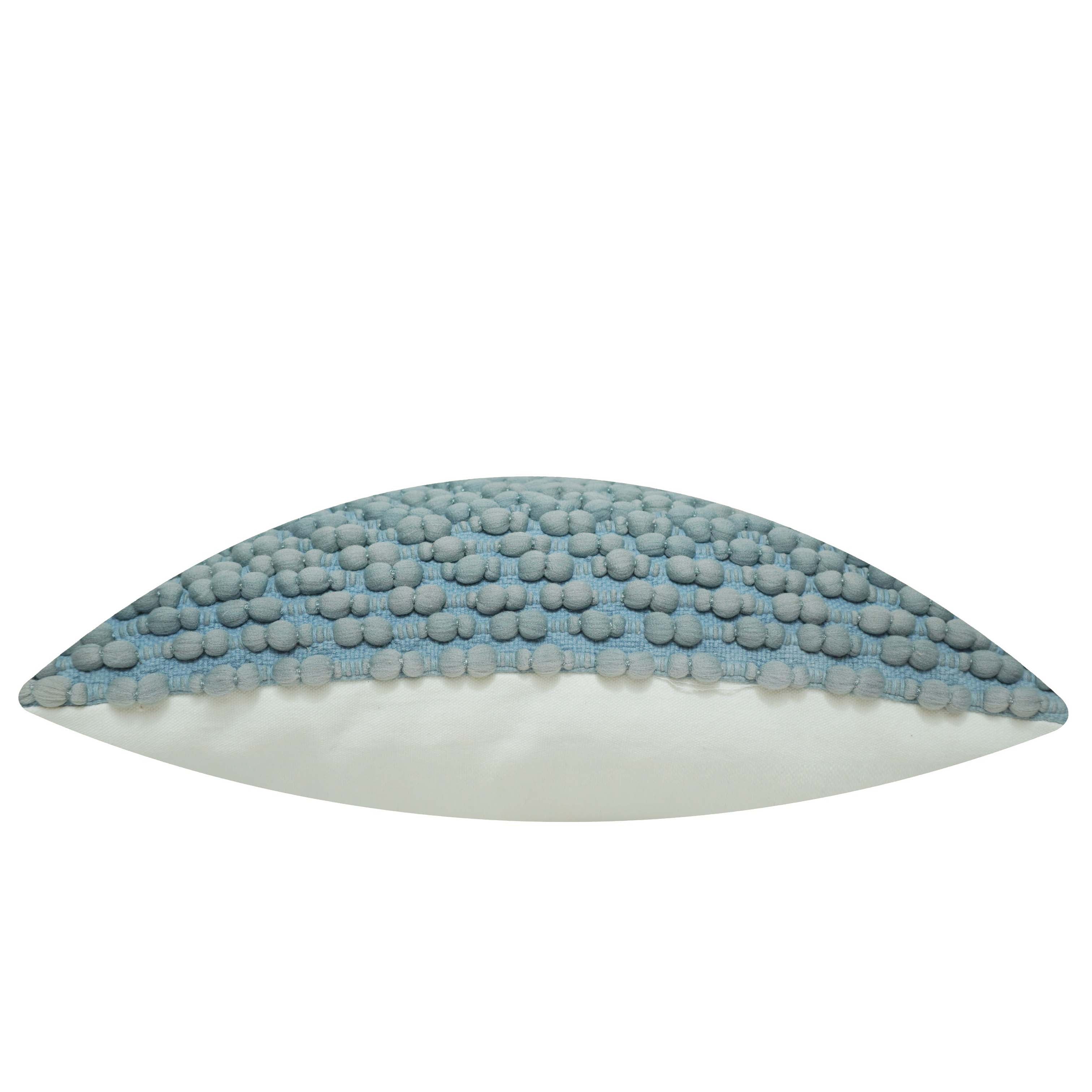 Handwoven Textured Cotton & Polyester Cushion Cover – Light Blue, 45 x 45 cm