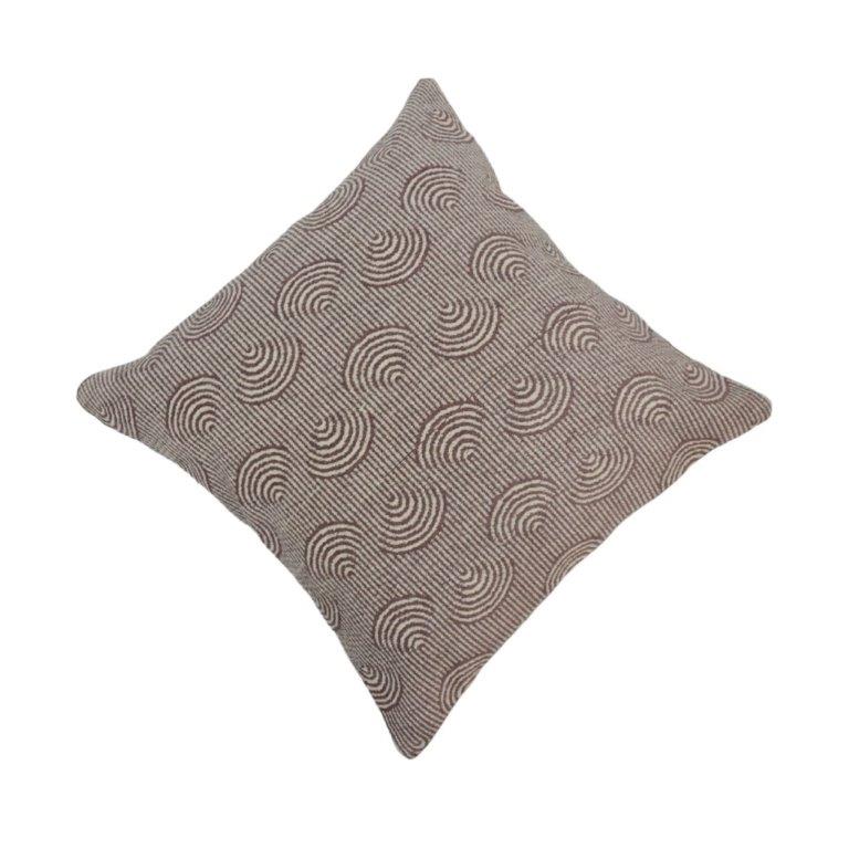 Geometric Arch Jacquard Cotton Cushion Cover 45x45 cm | Textured Modern Decorative Pillow Cover with Concealed Zip