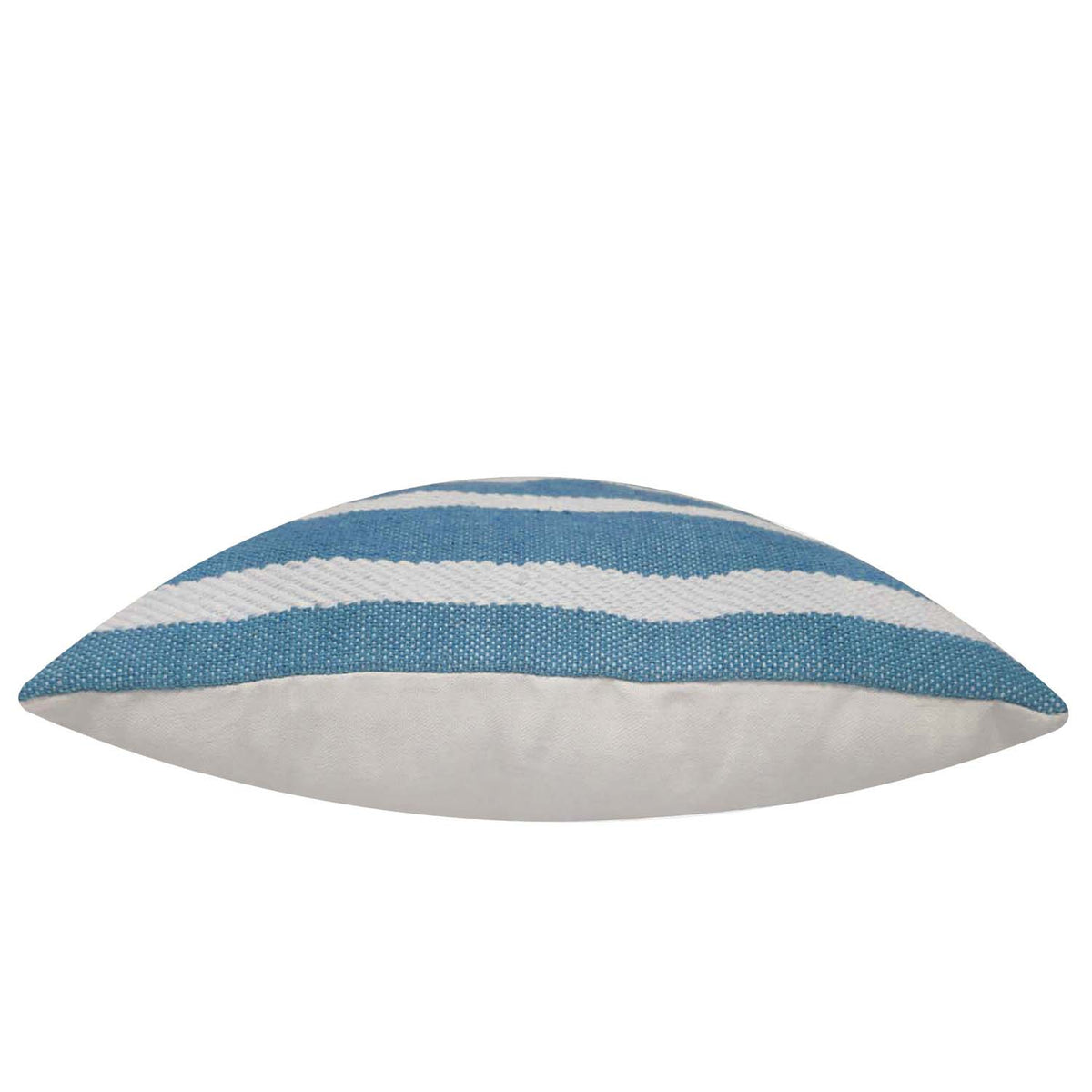 Handwoven Cotton Striped Cushion Cover 45x45 cm | Blue & White Woven Throw Pillow Cover | Modern Coastal Decorative Cushion Cover with Hidden Zipper