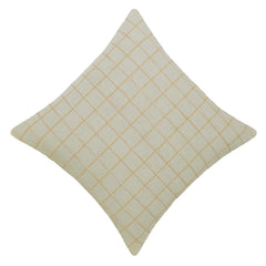Handwoven Ivory & Yellow Grid Pattern Cushion Cover – 45 x 45 cm