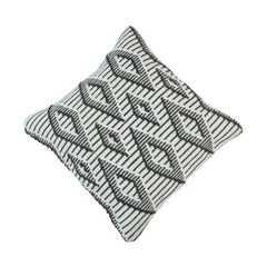 Black & White Geometric Woven Polyester Cushion Cover | 45x45 cm Decorative Throw Pillow Cover