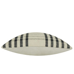Black and cream striped handwoven cotton cushion cover 45x45 cm