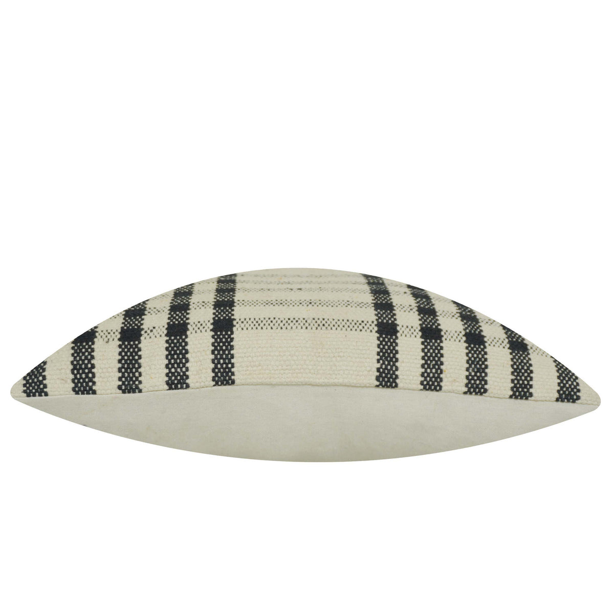 Black and cream striped handwoven cotton cushion cover 45x45 cm