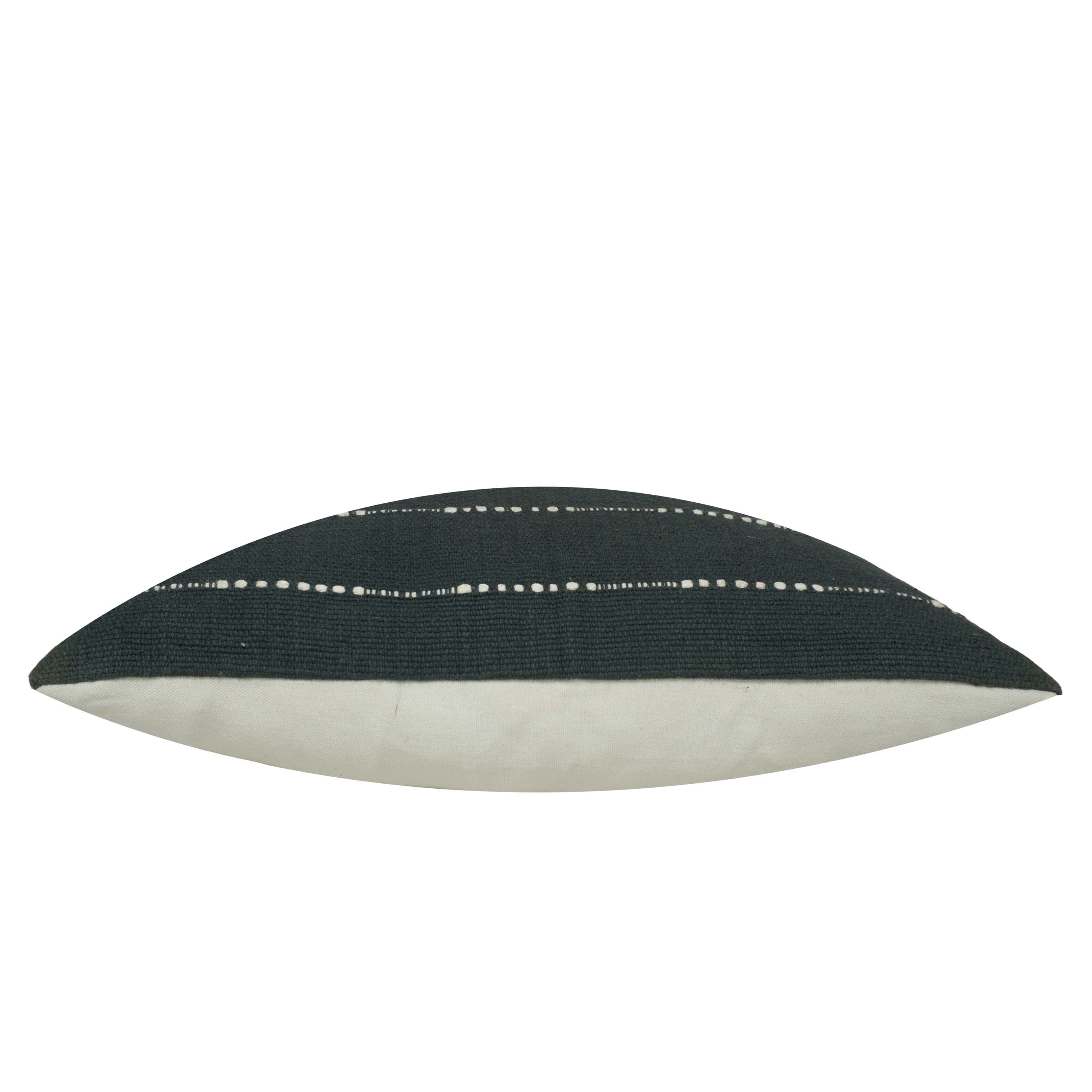 Handwoven Cotton Cushion Cover 45x45 cm | Black & White Striped Woven Throw Pillow Cover | Modern Boho Farmhouse Home Décor | Hidden Zipper | 100% Cotton