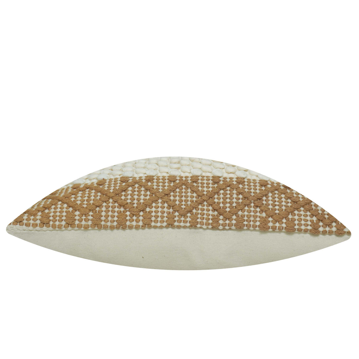 Cream textured handwoven cotton cushion cover with natural beige border 45x45 cm