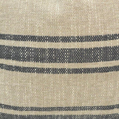 Handmade Beige & Charcoal Striped Cushion Cover 45x45 cm | Woven Cotton-Linen Accent Pillow Cover