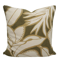 Abstract Botanical Printed Cotton Cushion Cover 45x45 cm | Modern Leaf Design | Decorative Sofa Cushion Cover | Concealed Zip