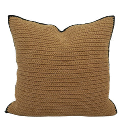 Camel Brown Textured Handwoven Cotton Cushion Cover 45x45 cm