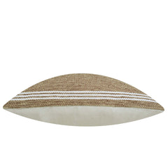 Handwoven Cotton Cushion Cover – Brown & White Striped Textured Design, 45 x 45 cm