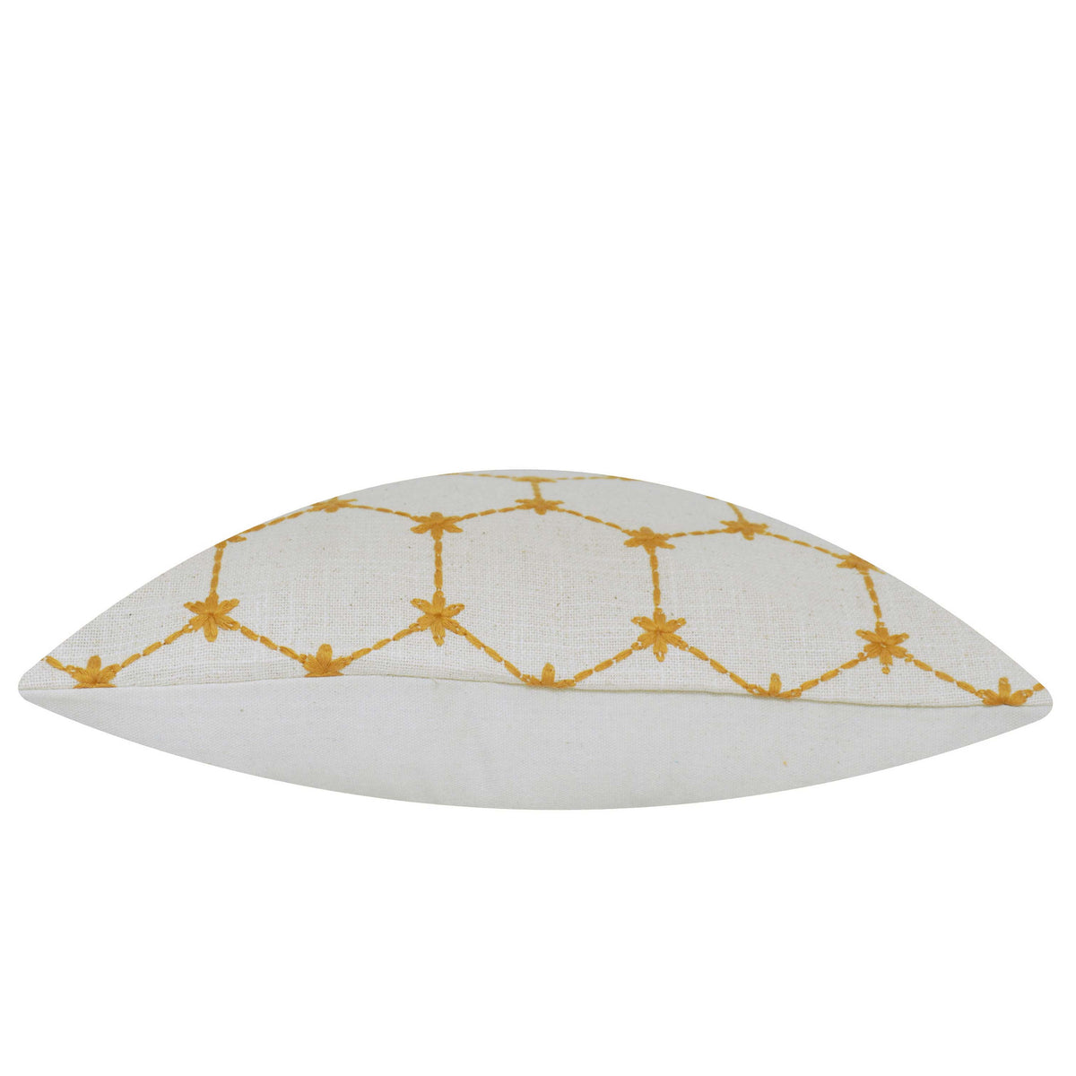 Golden Geometric Embroidered Cushion Cover – 45 x 45 cm