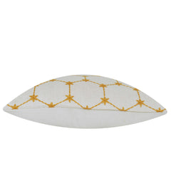 Golden Geometric Embroidered Cushion Cover – 45 x 45 cm